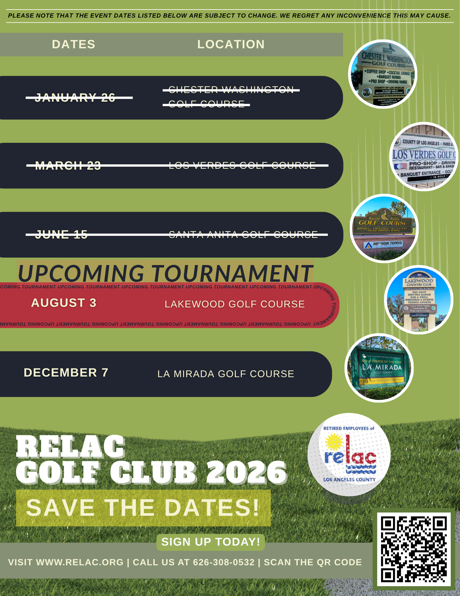 Golf Club 2026 Save the Dates