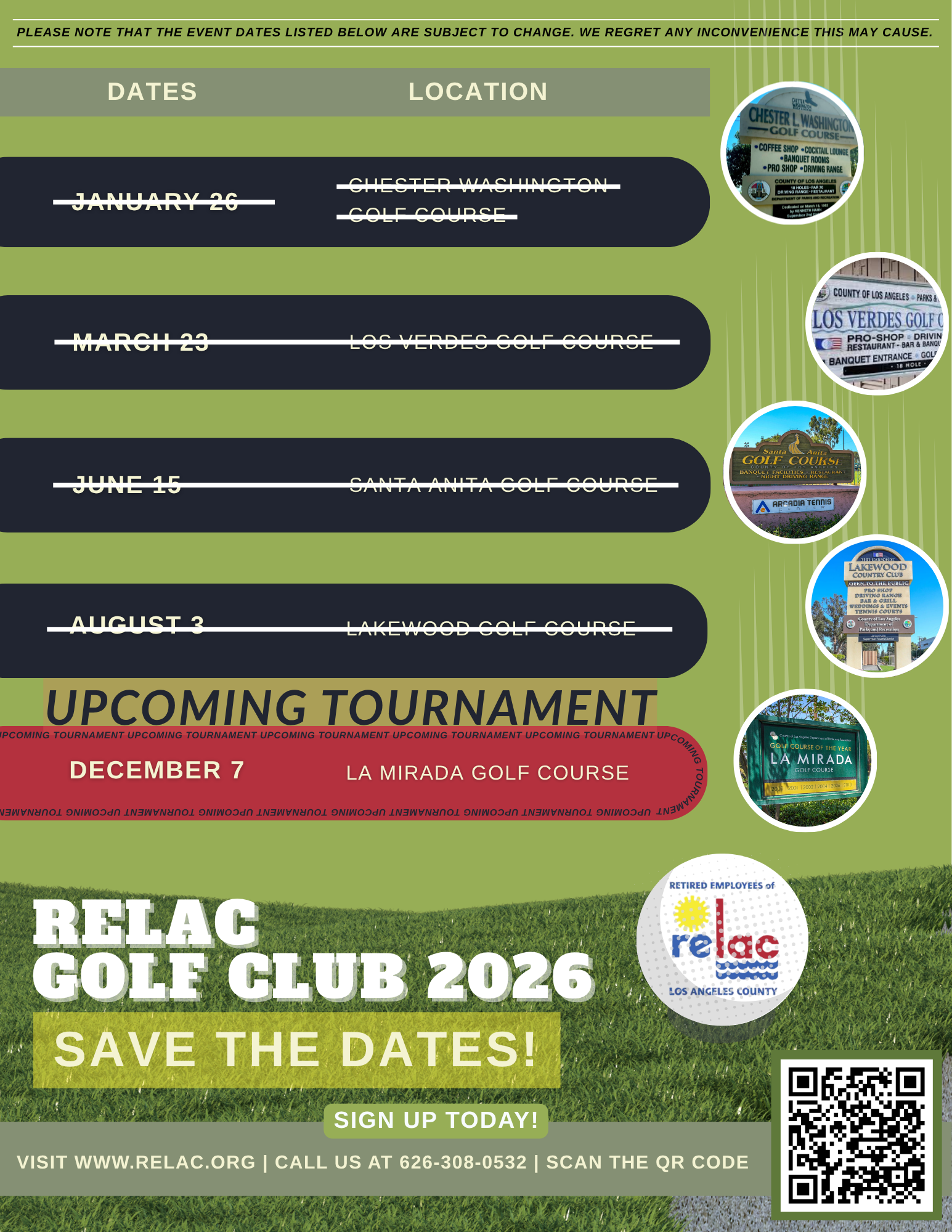 Golf Club 2026 Save the Dates